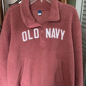 Old Navy Rose Sherpa Half-Zip Pullover